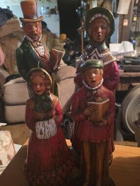 Set Of 4 Vintage Large Christmas carolers Candles